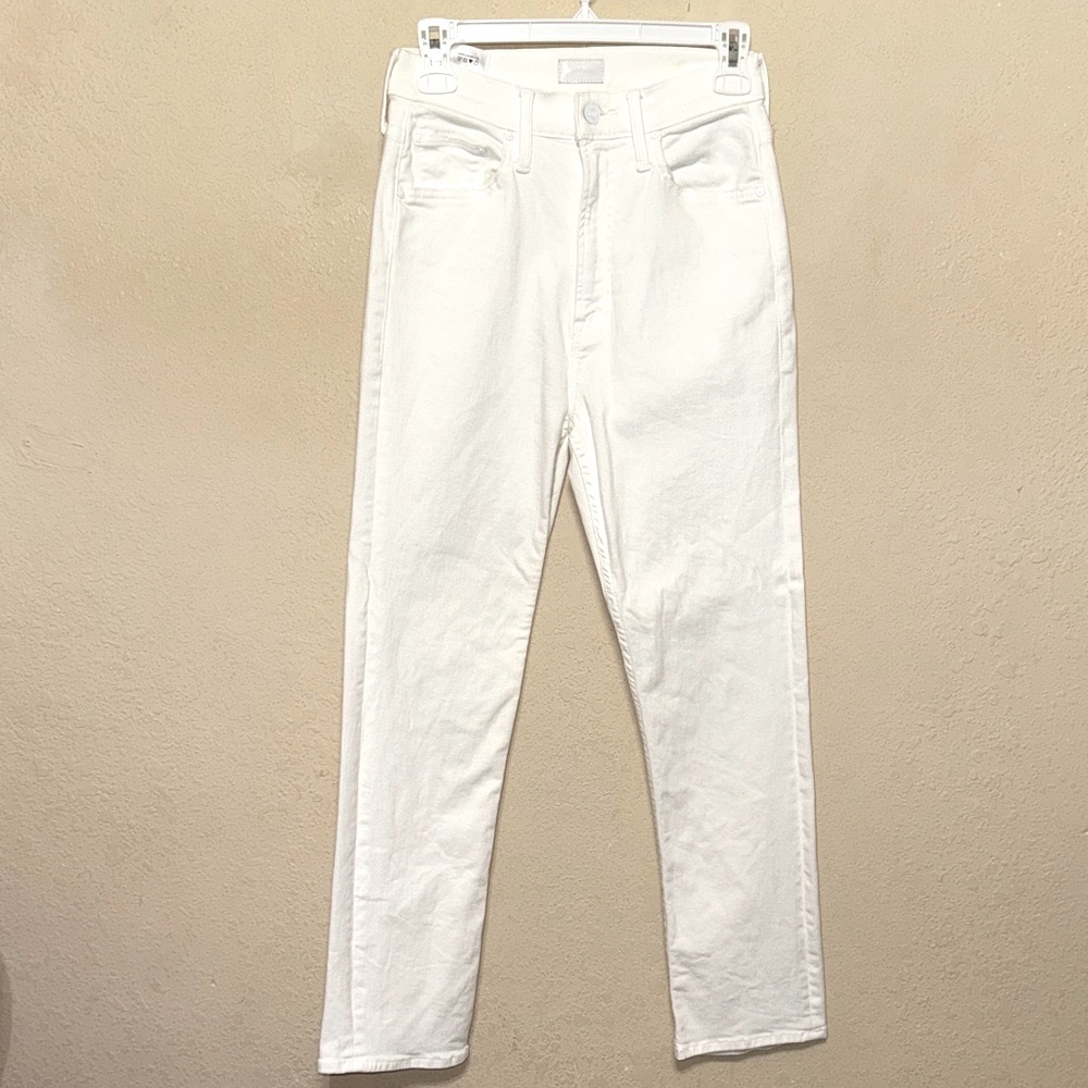 Mother High waisted rider ankle fairest of them all White Denim Jeans